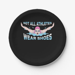 Swimmer Not All Athletes Wear Shoes Paper Plate