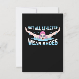 Swimmer Not All Athletes Wear Shoes RSVP Card
