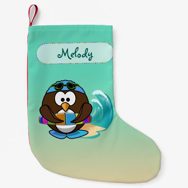 swimmer owl Christmas stocking (Front)