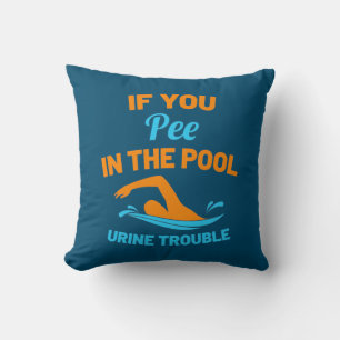 Swimmer Pee In The Pool Cushion