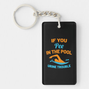 Swimmer Pee In The Pool Key Ring