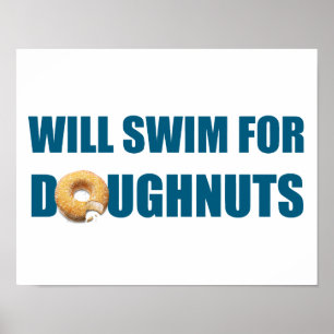 Swimmer Poster, swim team, doughnuts Poster