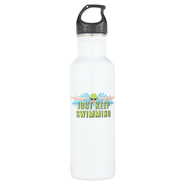 Swimmer quotes : Just Keep Swimming | swim lover 710 Ml Water Bottle (Front)