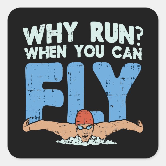 Swimmer Square Sticker (Front)