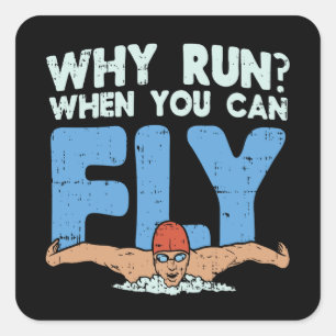 Swimmer Square Sticker