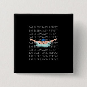 Swimmer Swim Love Funny Swimming Boy Sport 15 Cm Square Badge