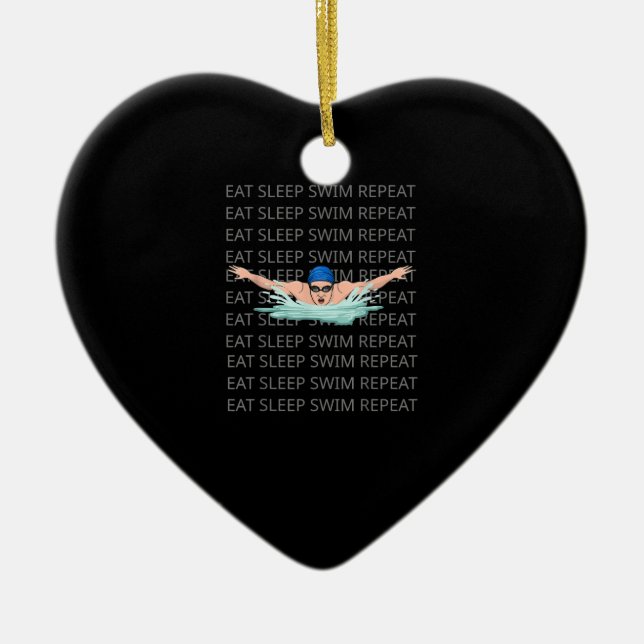 Swimmer Swim Love Funny Swimming Boy Sport Ceramic Tree Decoration (Front)