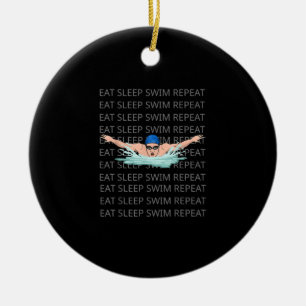 Swimmer Swim Love Funny Swimming Boy Sport Ceramic Tree Decoration