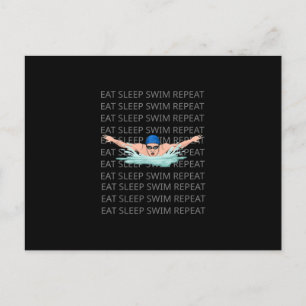 Swimmer Swim Love Funny Swimming Boy Sport Invitation Postcard