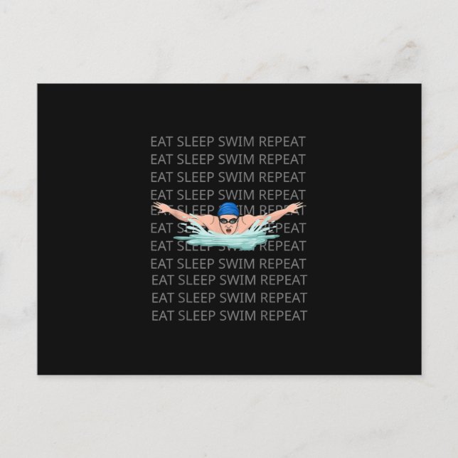 Swimmer Swim Love Funny Swimming Boy Sport Postcard (Front)