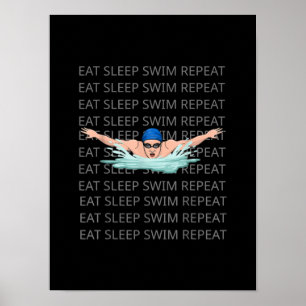Swimmer Swim Love Funny Swimming Boy Sport Poster