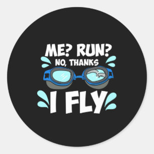 Swimmer Swimming Classic Round Sticker