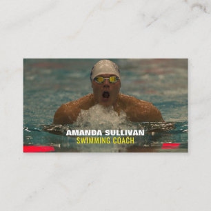 Swimmer, Swimming Coach & Lifeguard Business Card