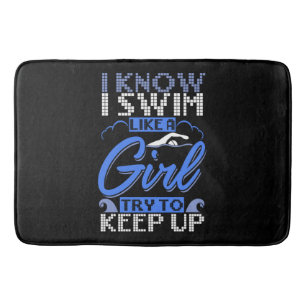 Swimmer Swimming Swim Sport Gift  Bath Mat