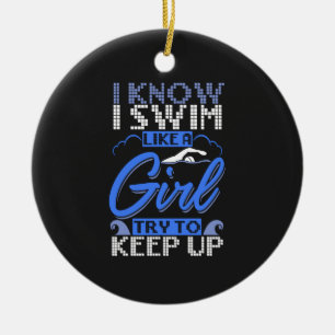 Swimmer Swimming Swim Sport Gift  Ceramic Tree Decoration