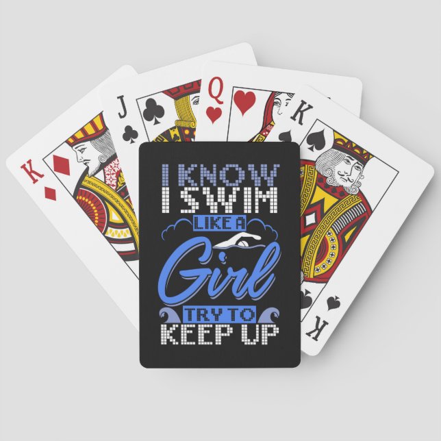 Swimmer Swimming Swim Sport Gift  Playing Cards (Back)