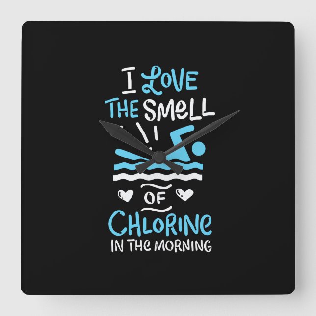 Swimmer Swimming Swim Sport Gift Square Wall Clock (Front)