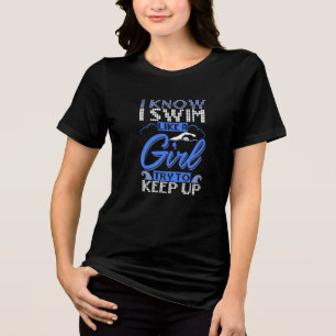 Swimmer Swimming Swim Sport Gift Tri-Blend Shirt