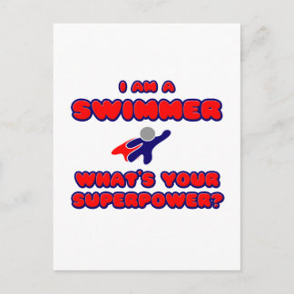 Swimmer .. What's Your Superpower? Postcard