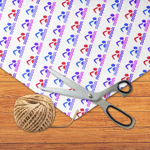 Swimmers blue purple pattern sports tissue paper