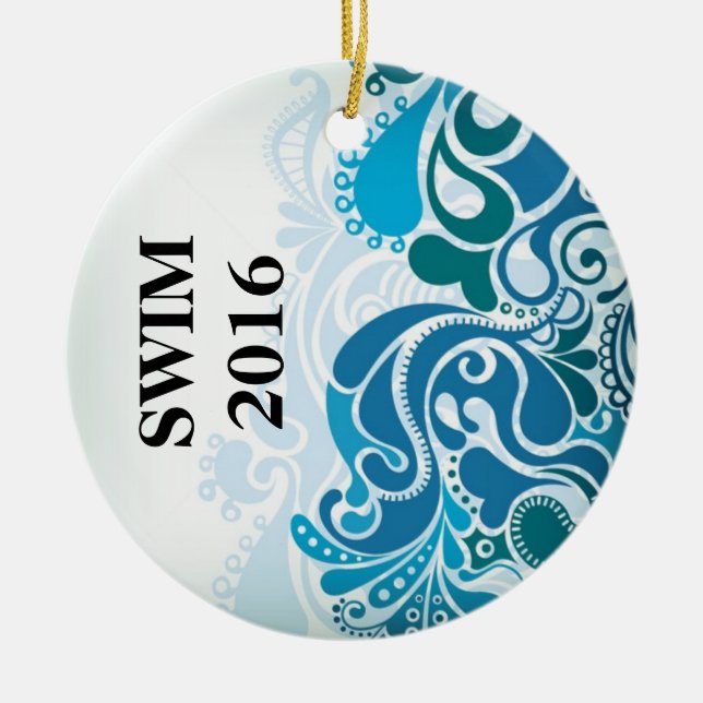 Swimmers Christmas Tree Ornament (Front)