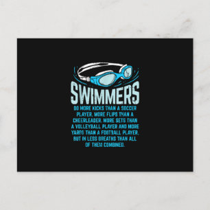 Swimmers Do More Kicks I Funny Gift Swimming Lover Announcement Postcard