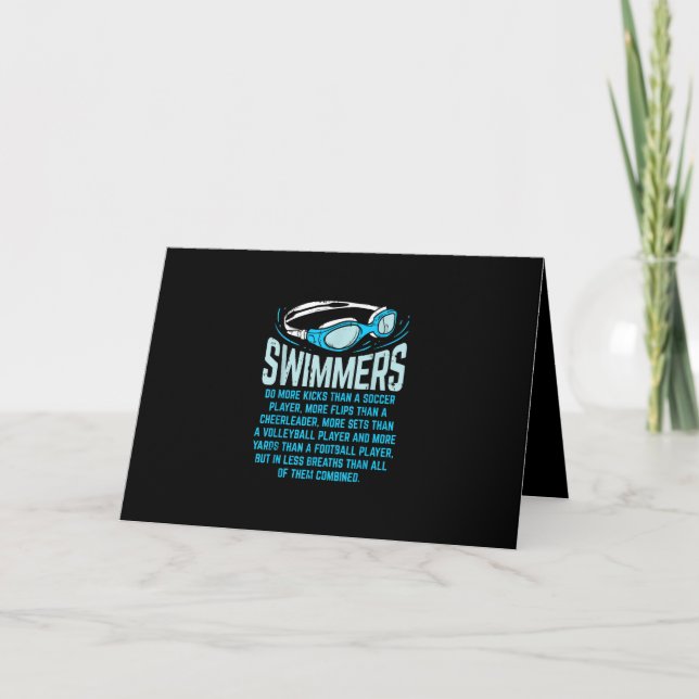 Swimmers Do More Kicks I Funny Gift Swimming Lover Card (Front)