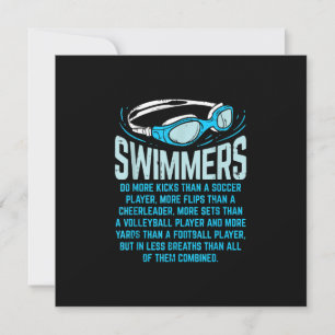 Swimmers Do More Kicks I Funny Gift Swimming Lover Invitation