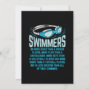 Swimmers Do More Kicks I Funny Gift Swimming Lover Invitation