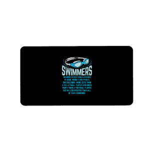 Swimmers Do More Kicks I Funny Gift Swimming Lover Label