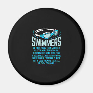 Swimmers Do More Kicks I Funny Gift Swimming Lover Magnet