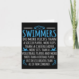 Swimmers Facts Funny Swimming Swim Coach Men Women Card