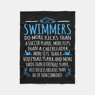 Swimmers Facts Funny Swimming Swim Coach Men Women Fleece Blanket