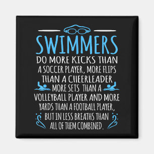 Swimmers Facts Funny Swimming Swim Coach Men Women Magnet