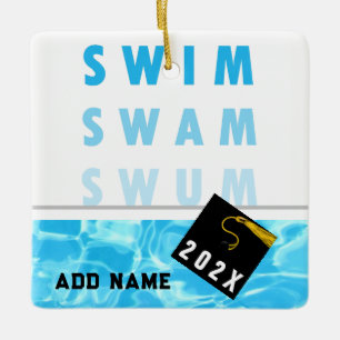 Swimmer's Graduation Keepsake Ceramic Ornament