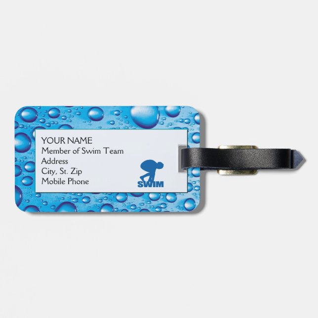 SWIMMERS LUGGAGE OR BAG TAG (Back Horizontal)