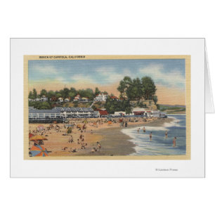 Swimmers & Sunbathers on the Beach