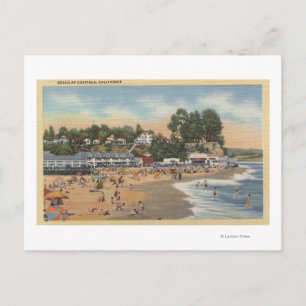Swimmers & Sunbathers on the Beach Postcard