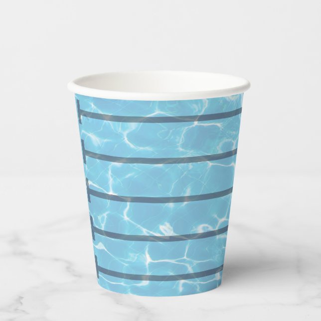 Swimmers Swim Team Swimming Pool Paper Cups (Front)