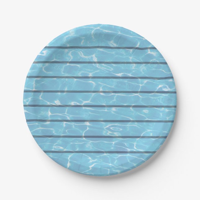 Swimmers Swim Team Swimming Pool Paper Plate (Front)