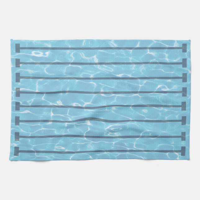 Swimmers Swim Team Swimming Pool Tea Towel (Horizontal)