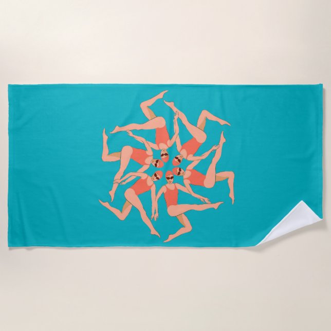 Swimmers - Synchronised Swimming  Beach Towel (Front)