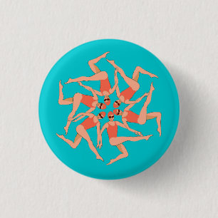 Swimmers - Synchronised Swimming Choreography   3 Cm Round Badge