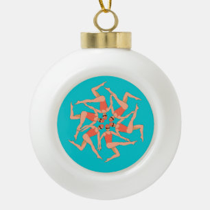 Swimmers - Synchronised Swimming Choreography Ceramic Ball Christmas Ornament