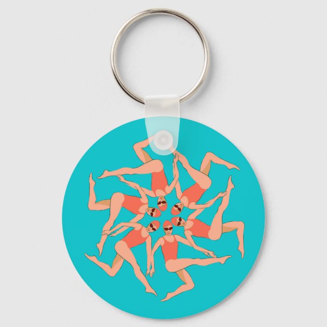 Swimmers - Synchronised Swimming Choreography   Key Ring (Front)