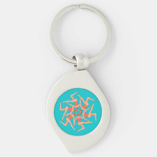 Swimmers - Synchronised Swimming Choreography  Key Ring (Front)