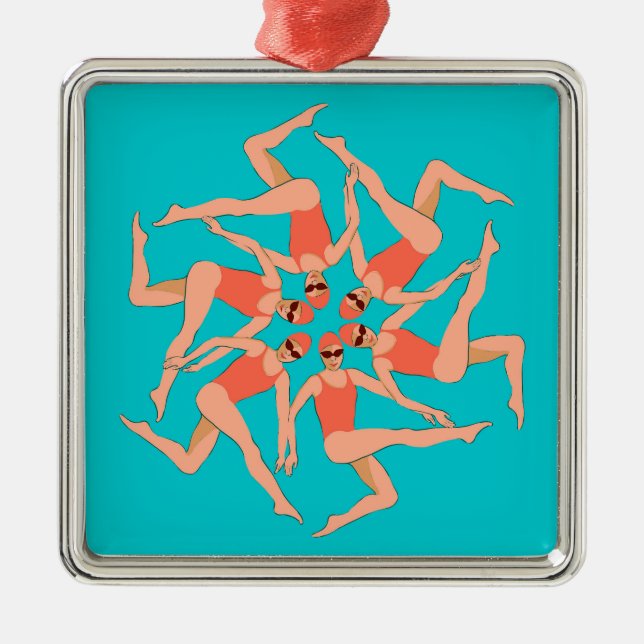 Swimmers - Synchronised Swimming Choreography  Metal Tree Decoration (Front)