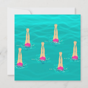 Swimmers Synchronised Swimming Under Water  Invitation