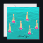 Swimmers Synchronised Swimming Under Water  Thank You Card<br><div class="desc">Synchronised Swimming Under Wate- Artistic Swimmers suspend themselves upside down. Modern abstract digital drawing. A gift for swimming lovers,  swimming team,  swimming coach ... </div>