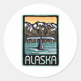 Swimmin' in Alaska Classic Round Sticker